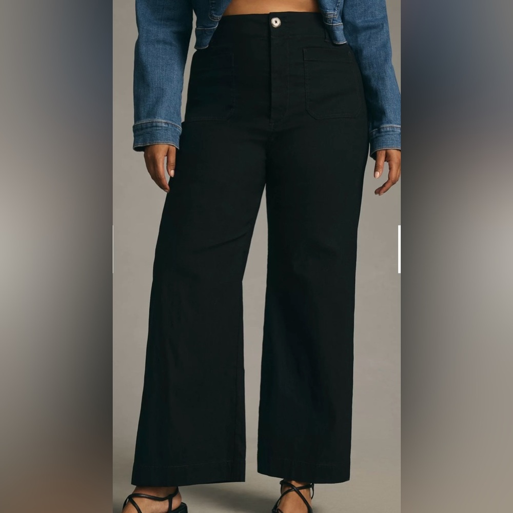 Maeve‎ by Anthropology Black Wide Leg Women's Jeans